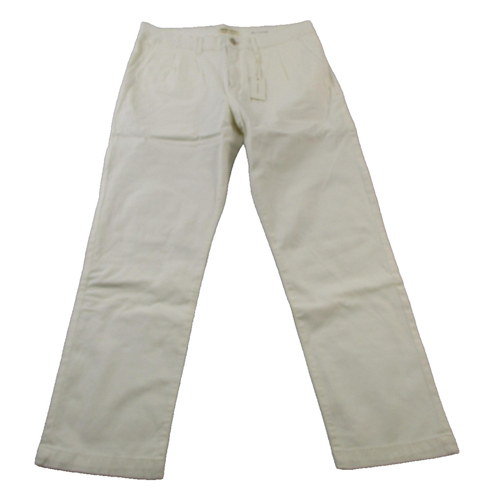 Warp + Weft Pants Mens 34x31 White LYS Lyon Pleated Trouser Chino Playa 1440